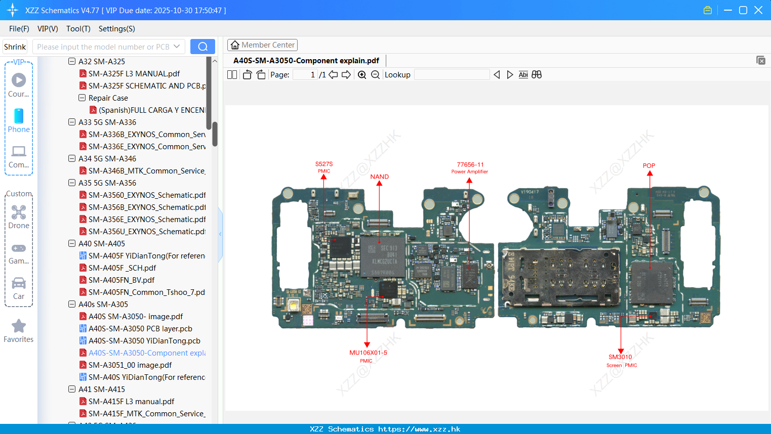 Samsung A40S-SM-A3050-Component Explain